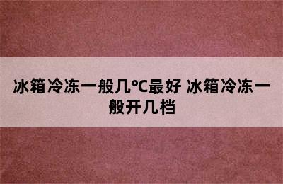 冰箱冷冻一般几℃最好 冰箱冷冻一般开几档